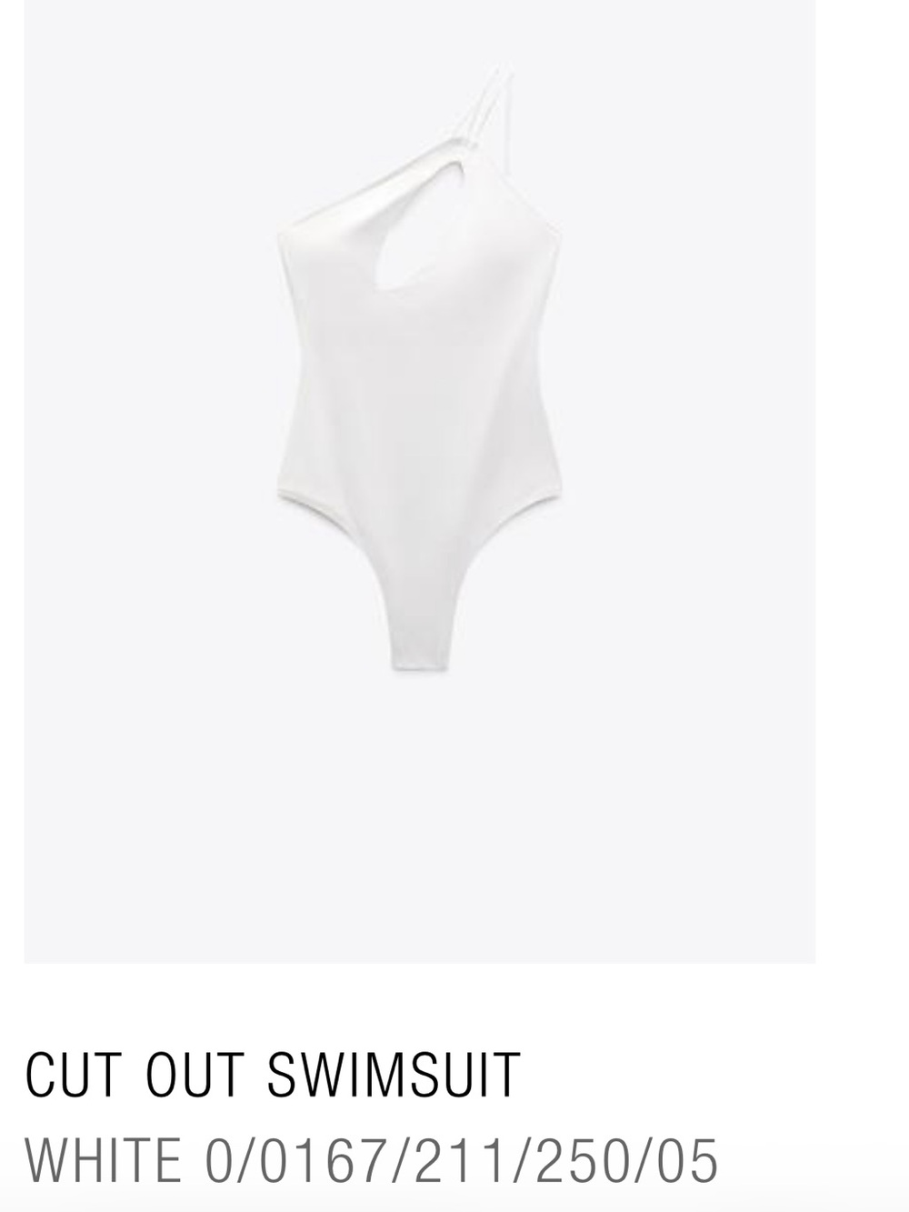 NWT Zara white one shoulder one piece swimsuit